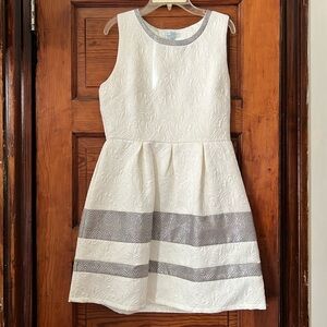 Jun & Ivy White and Silver Dress